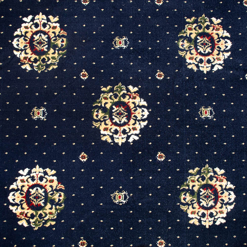 Midnight Blue Medallion Wentworth Patterned Wilton Carpet
