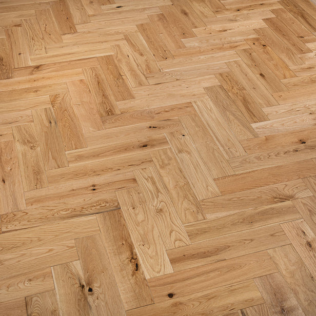 Natural Oak Ashdown Herringbone 14mm Engineered Wood Flooring