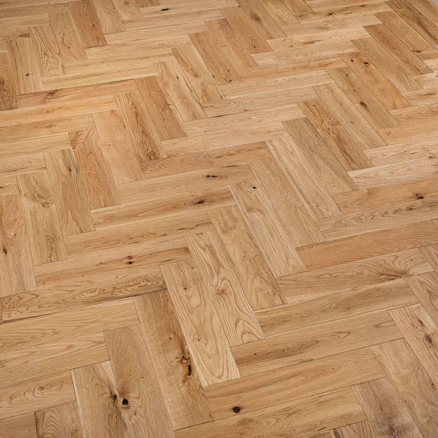Natural Oak Ashdown Herringbone 14mm Engineered Wood Flooring