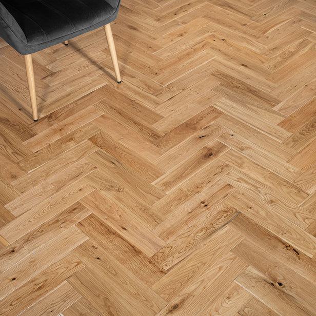 Natural Oak Ashdown Herringbone 14mm Engineered Wood Flooring