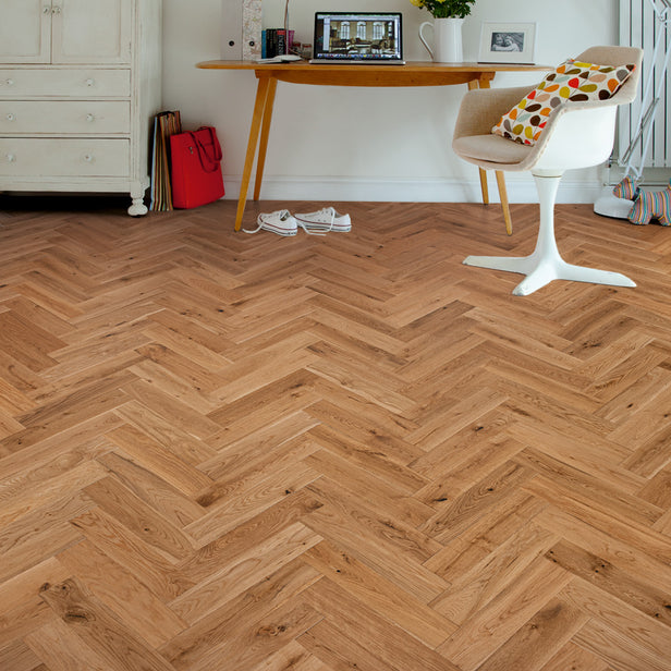 Natural Oak Herringbone 12/2mm Engineered Wood Flooring