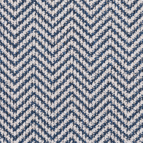 Navy & White Chile Herringbone Carpet