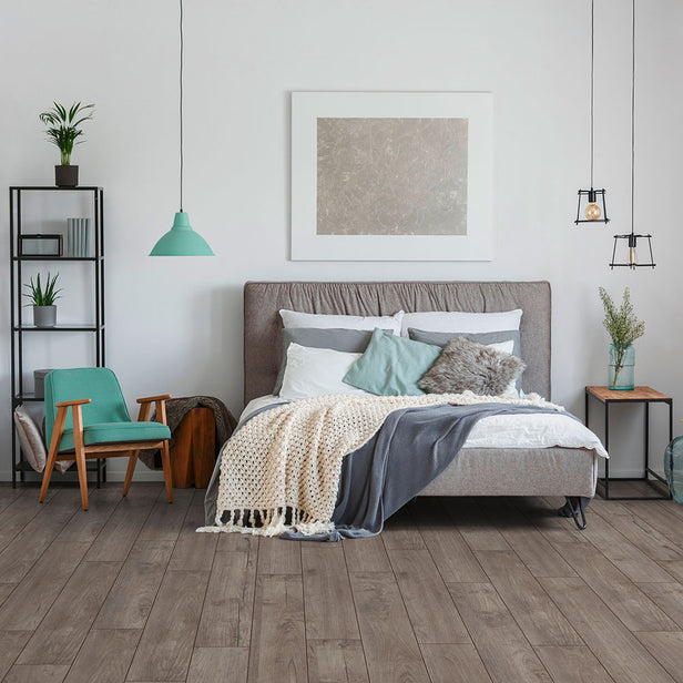 Nostalgia Teak Silver D3242 Exquisit 8mm Laminate Flooring by Kronotex