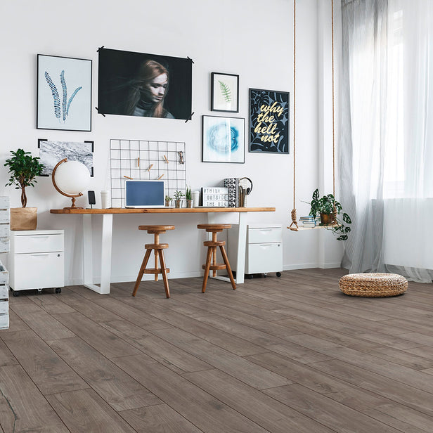 Nostalgia Teak Silver D3242 Exquisit 8mm Laminate Flooring by Kronotex
