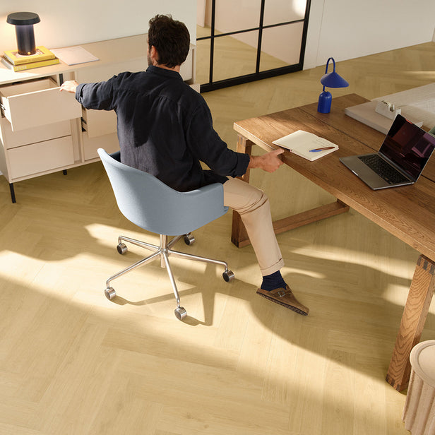 Nutmeg Oak IMD8243 Impressive Design 8mm Herringbone Laminate Flooring by Quick-Step