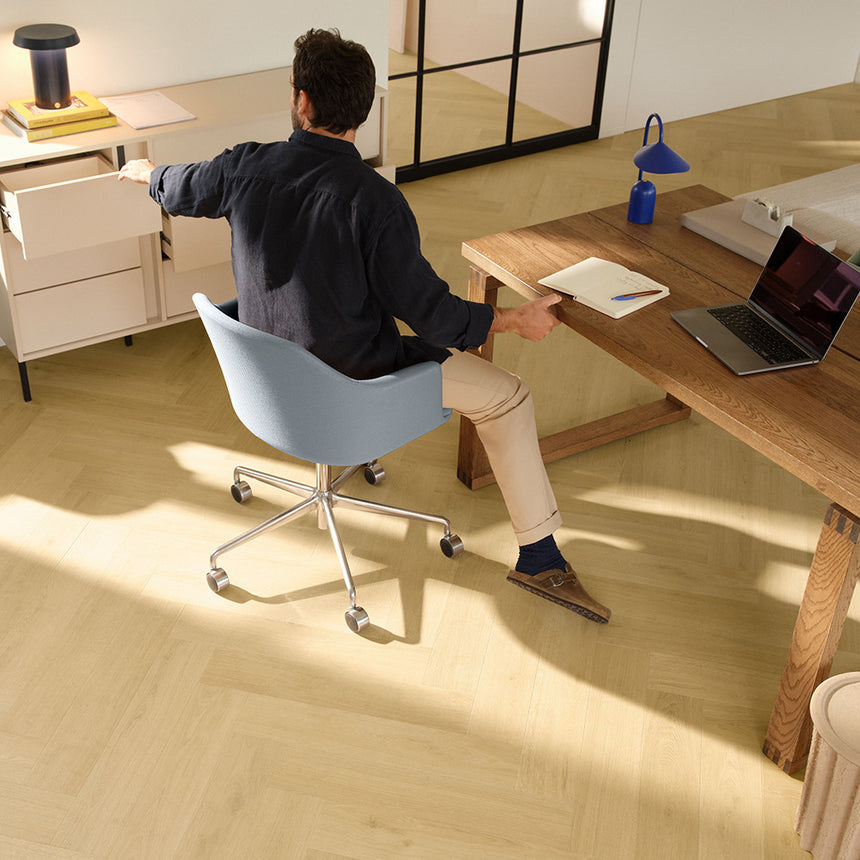 Nutmeg Oak IMD8243 Impressive Design 8mm Herringbone Laminate Flooring by Quick-Step