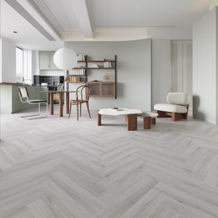 Oxford Grey Allora Herringbone SPC Click LVT Flooring