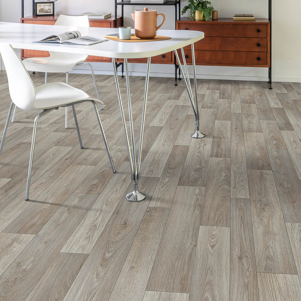 Presto Grey Wood Vinyl Flooring