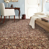 Regal Red Jacobean Wentworth Patterned Wilton Carpet