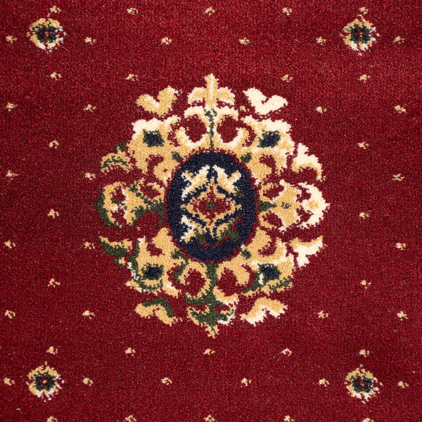 Regal Red Medallion Wentworth Patterned Wilton Carpet | Online Carpets