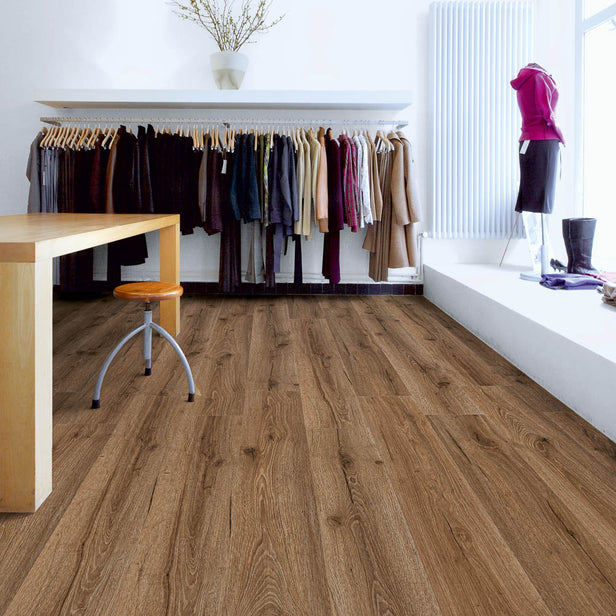 Rustic Dark Oak Aster Plank 5.2mm SPC Click LVT Flooring