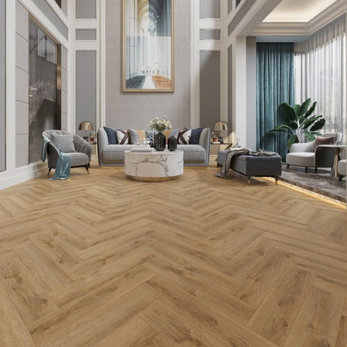 Rustic Oak Allora Herringbone SPC Click LVT Flooring