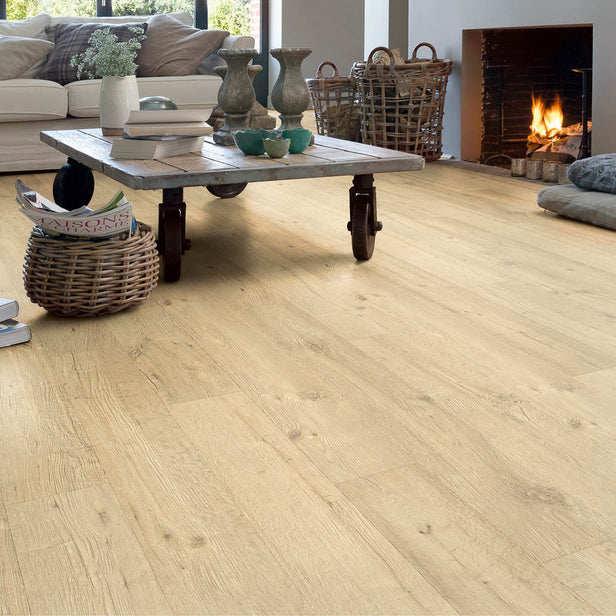 Sandblasted Oak Natural IM1853 Impressive 8mm Laminate Flooring by Quick-Step
