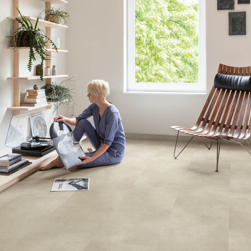 Sandstone Concrete AVMTU40274 Illume Click LVT Flooring by Quick-Step