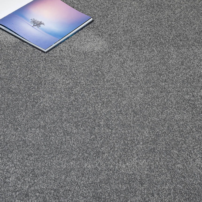 Silver Grey Alhambra Saxony Carpet Polyester Carpet Online Carpets