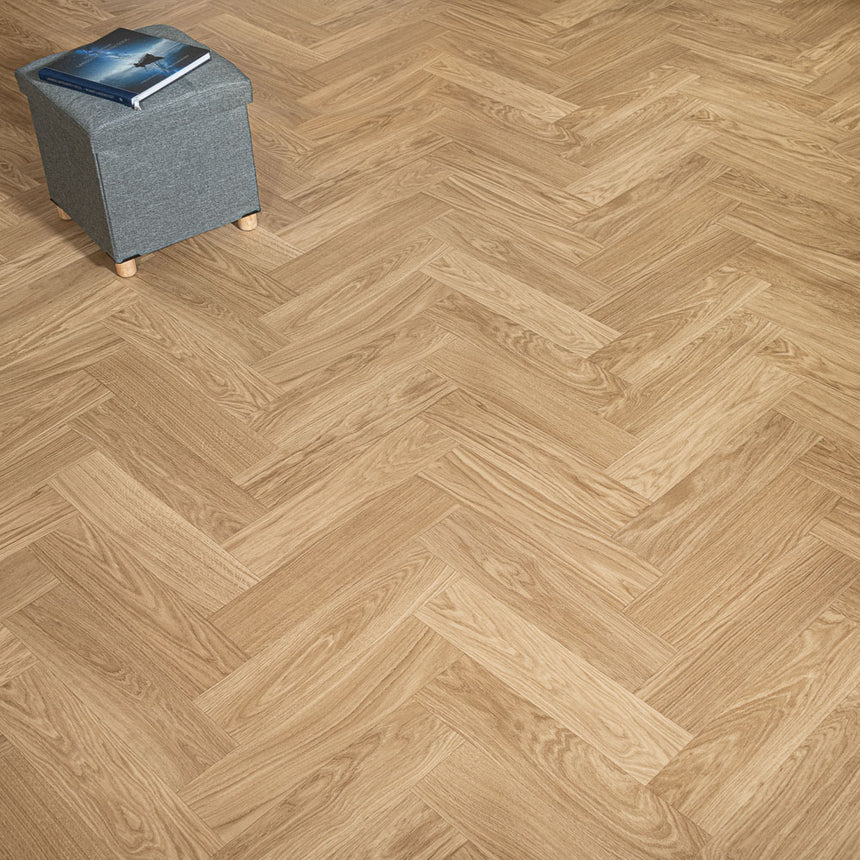 Skane Herringbone Wheat Goliath 450 Vinyl Flooring by Tarkett