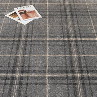 Soft Pewter BRC09 Midas Tartan Wilton Carpet