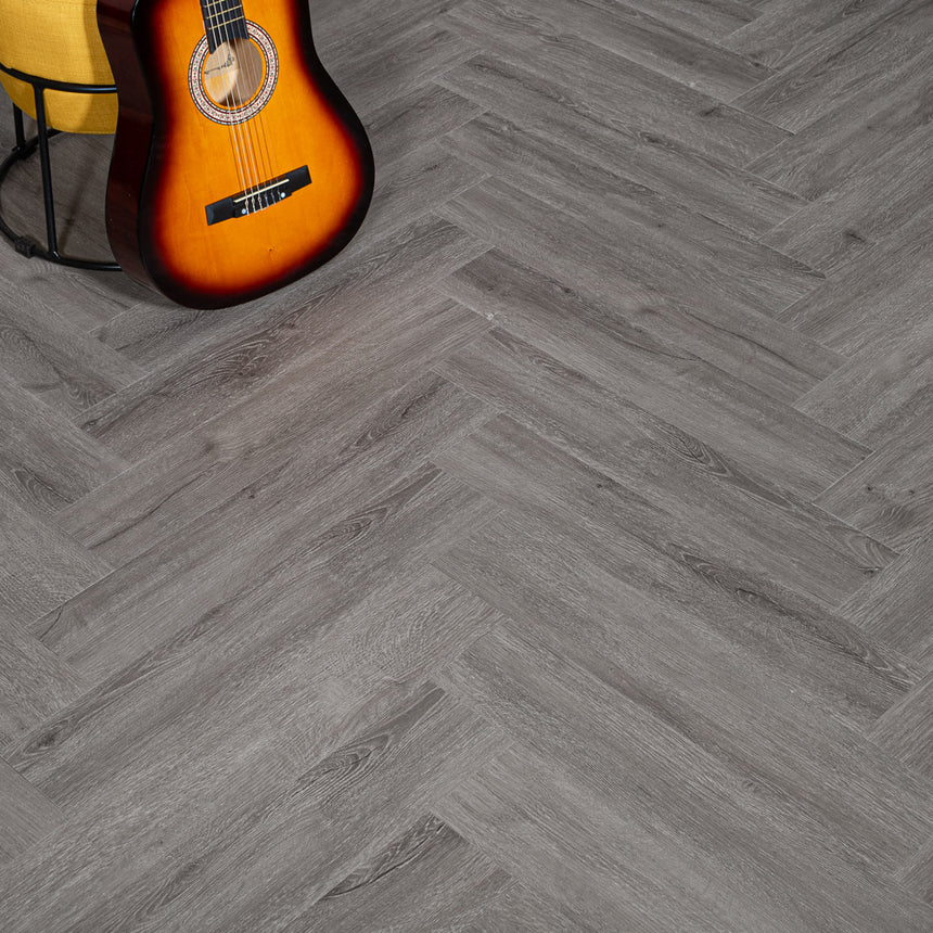 Storm Oak Prestige Herringbone 6mm SPC Click LVT Flooring