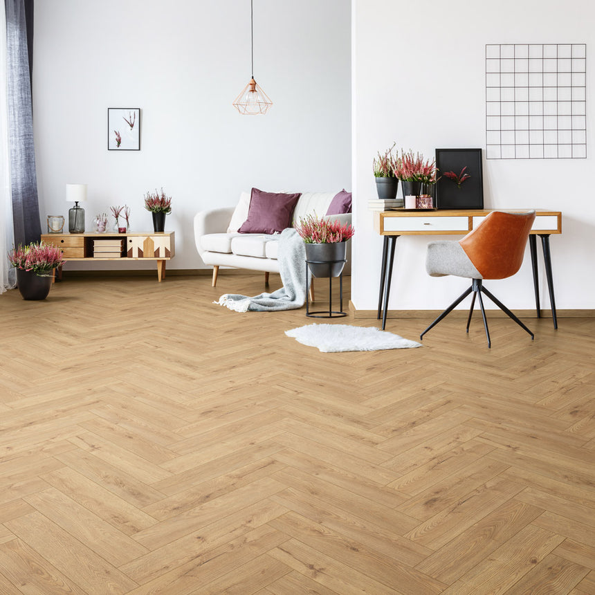 Sundance Oak K326 Herringbone 8mm Laminate Flooring by Krono Original
