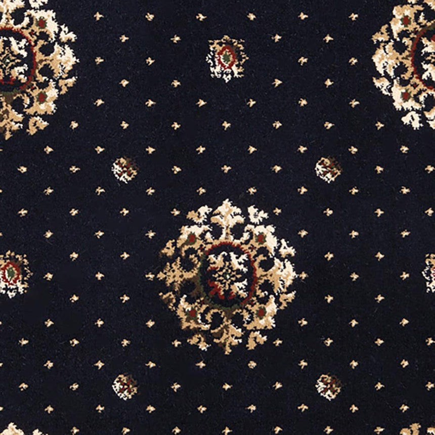 Midnight Blue 2505 30 Medallion Patterned Wilton Wiltax Carpet 2.18m x 4m Remnant