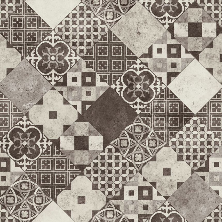 Zaragoza Tile Dark Grey Iconik 260 Vinyl Flooring