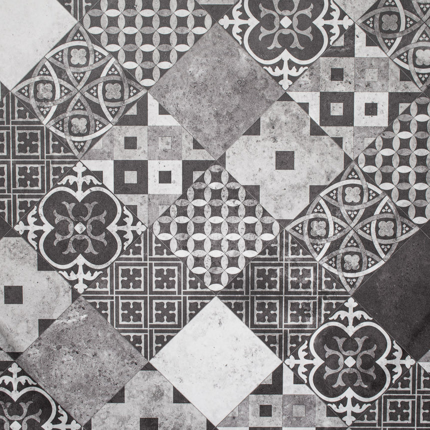 Zaragoza Tile Dark Grey Iconik 260 Vinyl Flooring