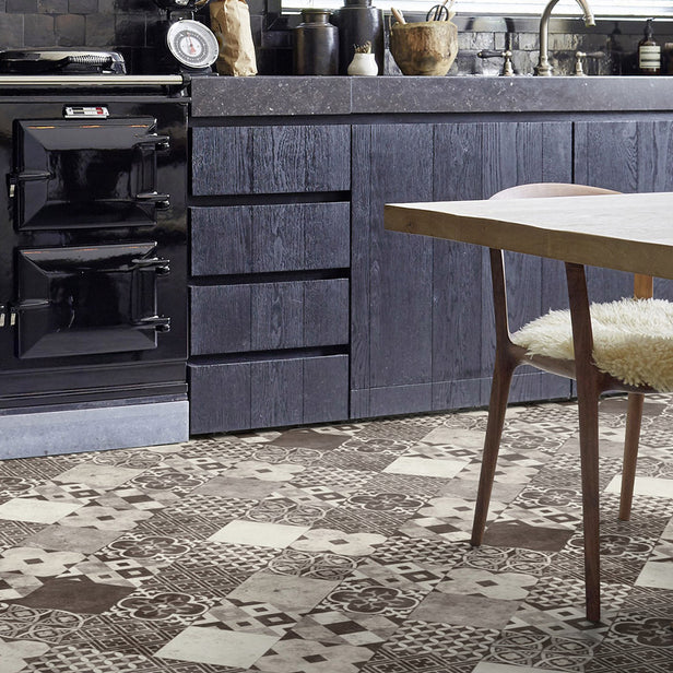 Zaragoza Tile Dark Grey Iconik 260 Vinyl Flooring
