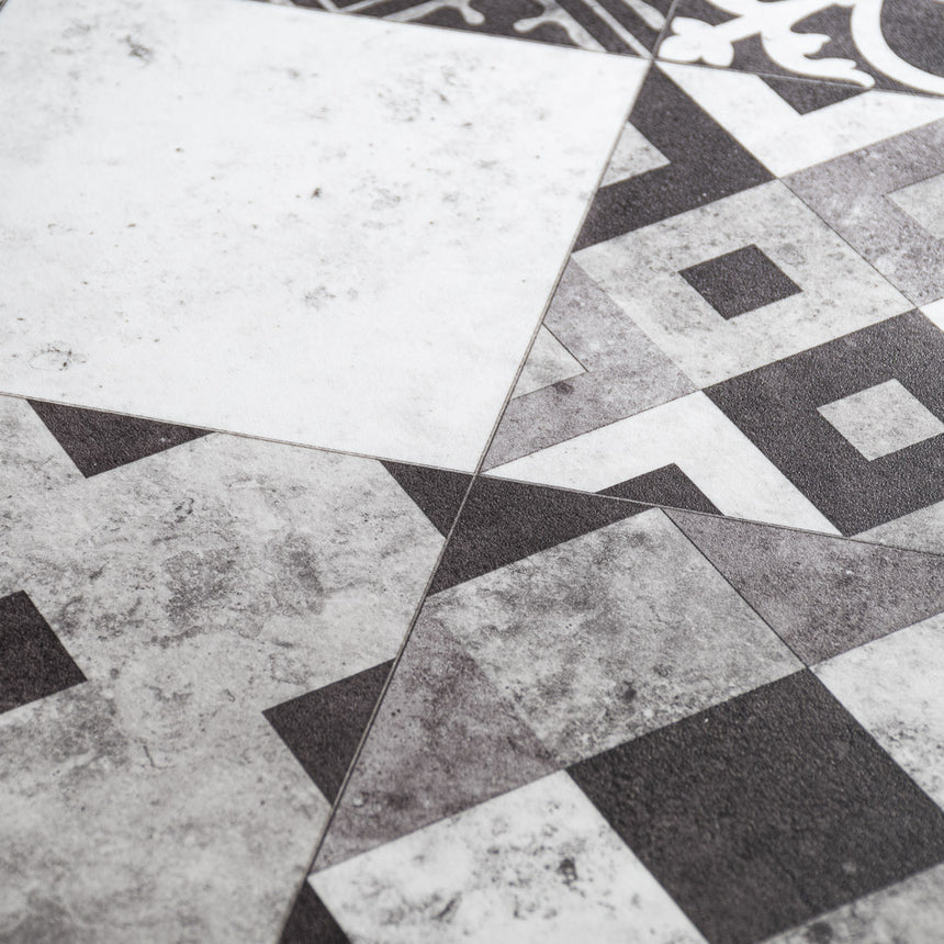 Zaragoza Tile Dark Grey Iconik 260 Vinyl Flooring
