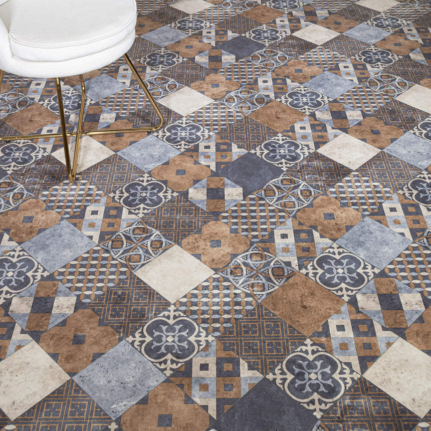 Zaragoza Tile Indigo Iconik 260 Vinyl Flooring