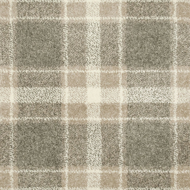 Grey & Beige Tartan Castle Wilton Carpet