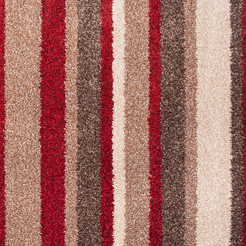 Red 520 Palm Beach 4m & 5m Wide Striped Carpet