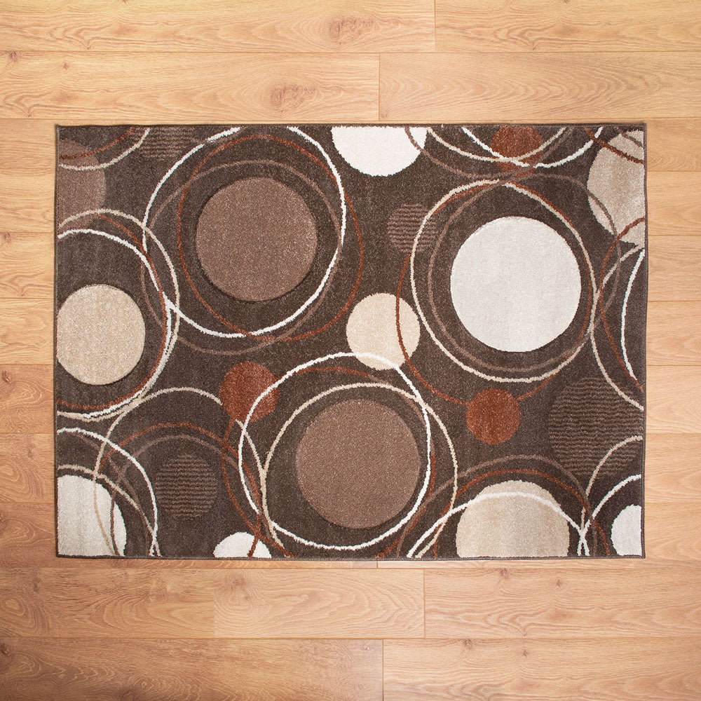 Brown Circle Pattern Delhi Rug | Buy Delhi Rugs Online | OnlineCarpets ...