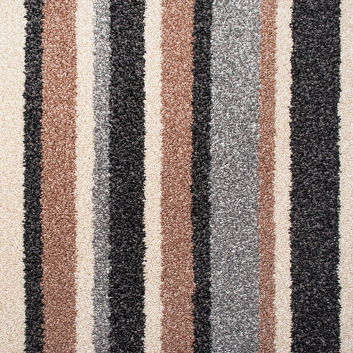 Grey 578 Palm Beach 4m & 5m Wide Striped Carpet