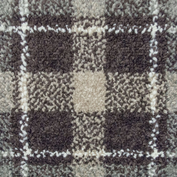 Grey & Chocolate Brown Tartan Castle Wilton Carpet