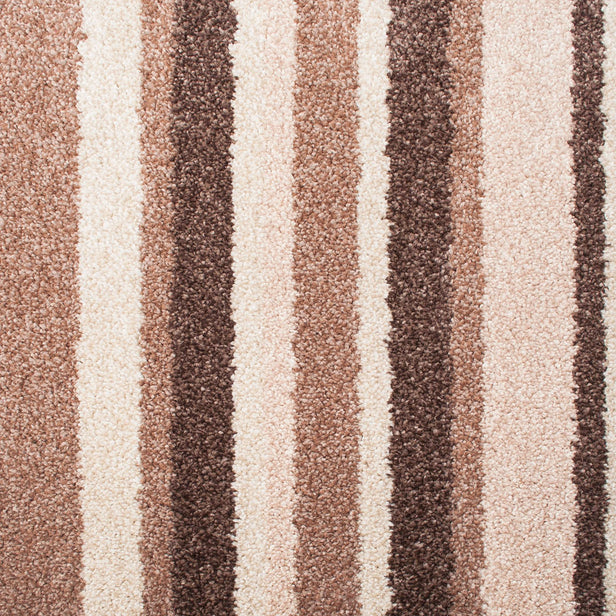 Brown 591 Palm Beach 4m & 5m Wide Striped Carpet