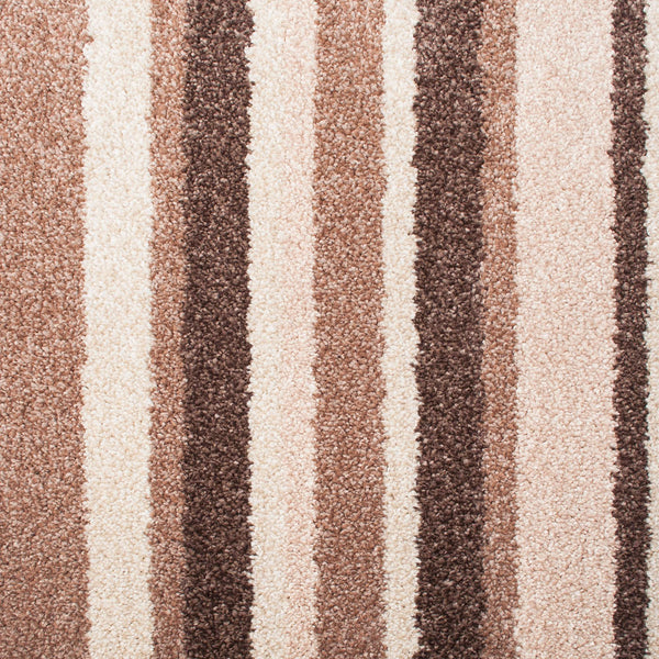 Brown 591 Palm Beach 4m & 5m Wide Striped Carpet