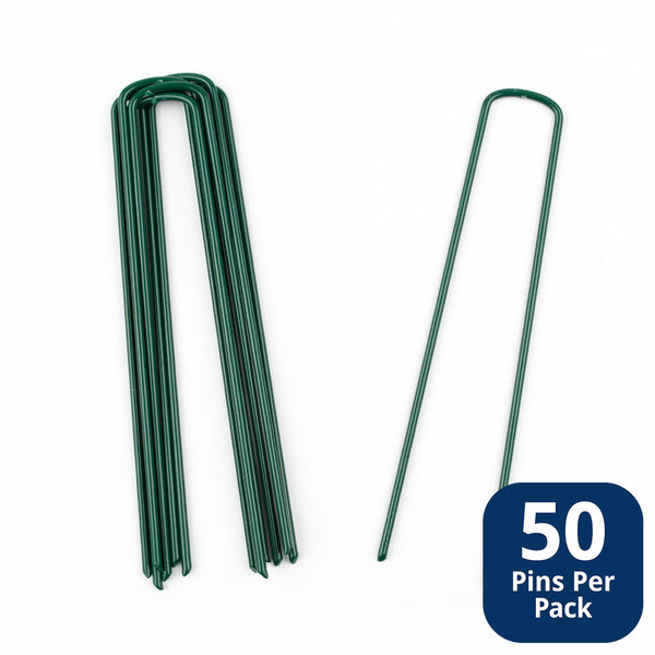 Powder Coated Green Grass Pins 150mm