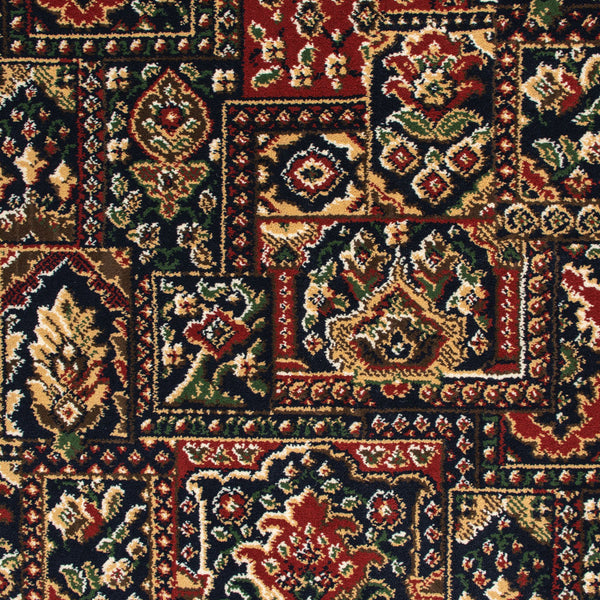 Midnight Blue 2506 30 Persian Panel Patterned Wilton Wiltax Carpet
