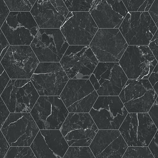 Nero Marquine Hexagon Grey Modena Vinyl Flooring