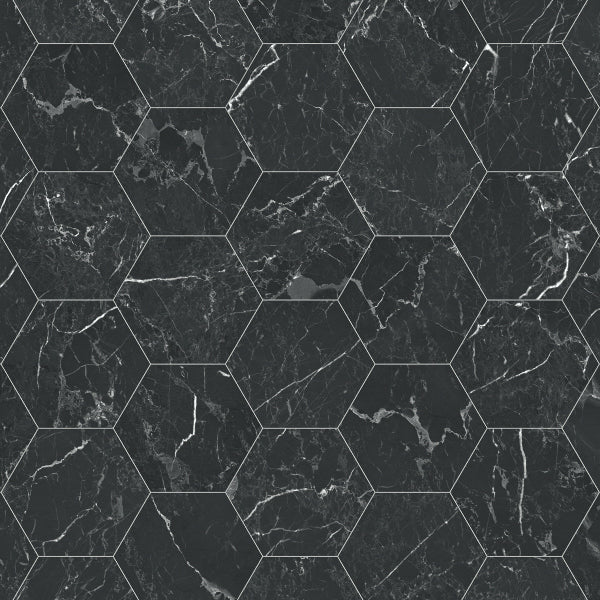 Nero Marquine Hexagon Grey Modena Vinyl Flooring