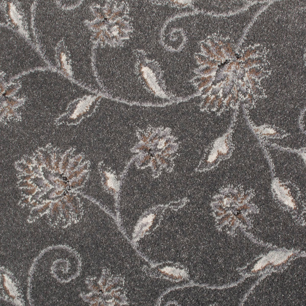 Anthracite Floral Manor Park Wilton Carpet