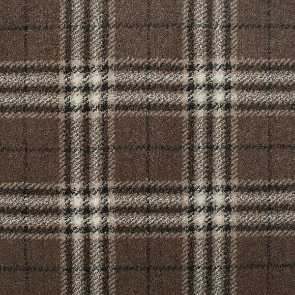 Brown Traditional Tartan Queensville Wilton Carpet