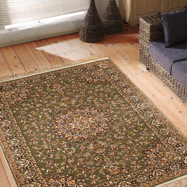 Knight Green Patterned Rixos Rug