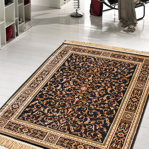Imperial Navy Blue Patterned Rixos Rug