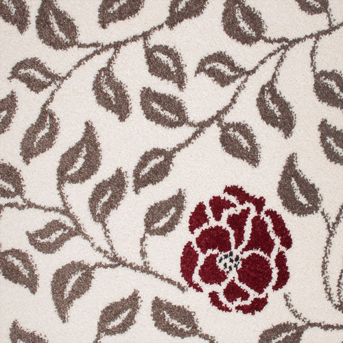 Cream Red Flower Castle Wilton Carpet