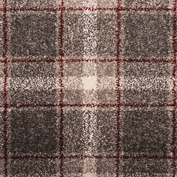 Light Grey Red Dali Tartan Carpet