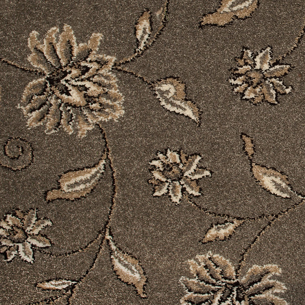 Grey Floral Castle Wilton Carpet