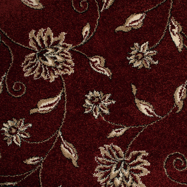 Red Floral Castle Wilton Carpet