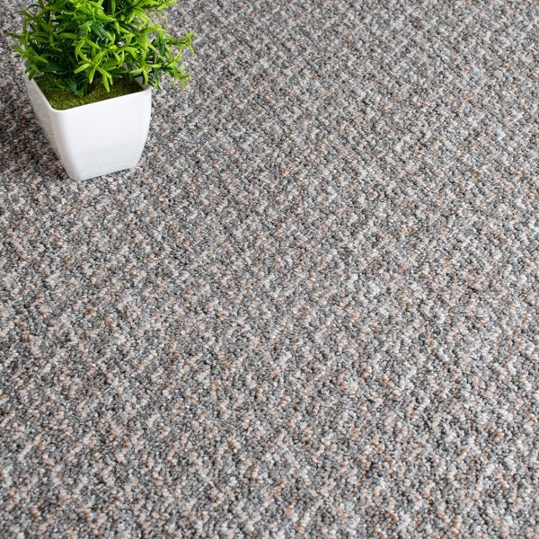 Grey Beige Wyoming Loop Feltback Carpet