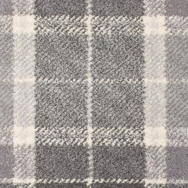 Grey Traditional Tartan Manor Park Wilton Carpet